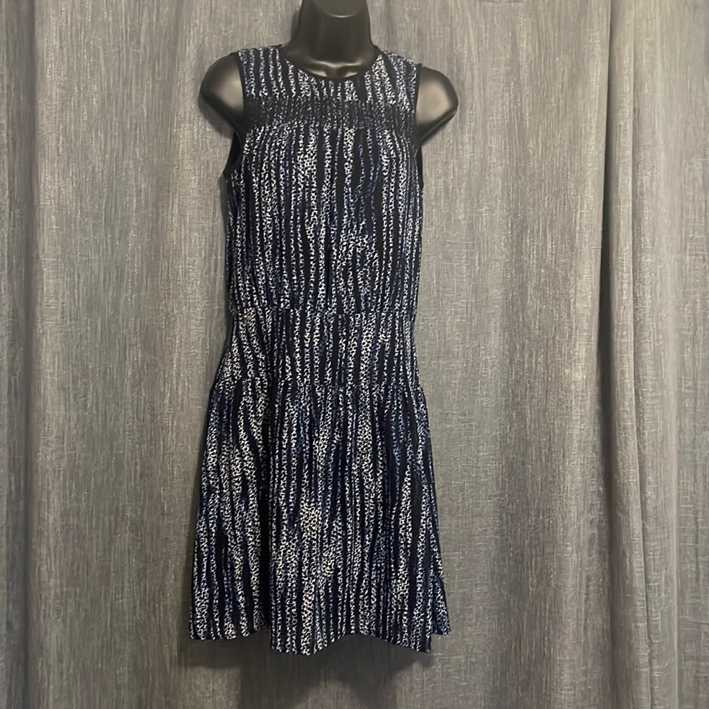 On Sale!!!Michael Kors Navel Blue And White Summer Dress